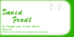 david frodl business card